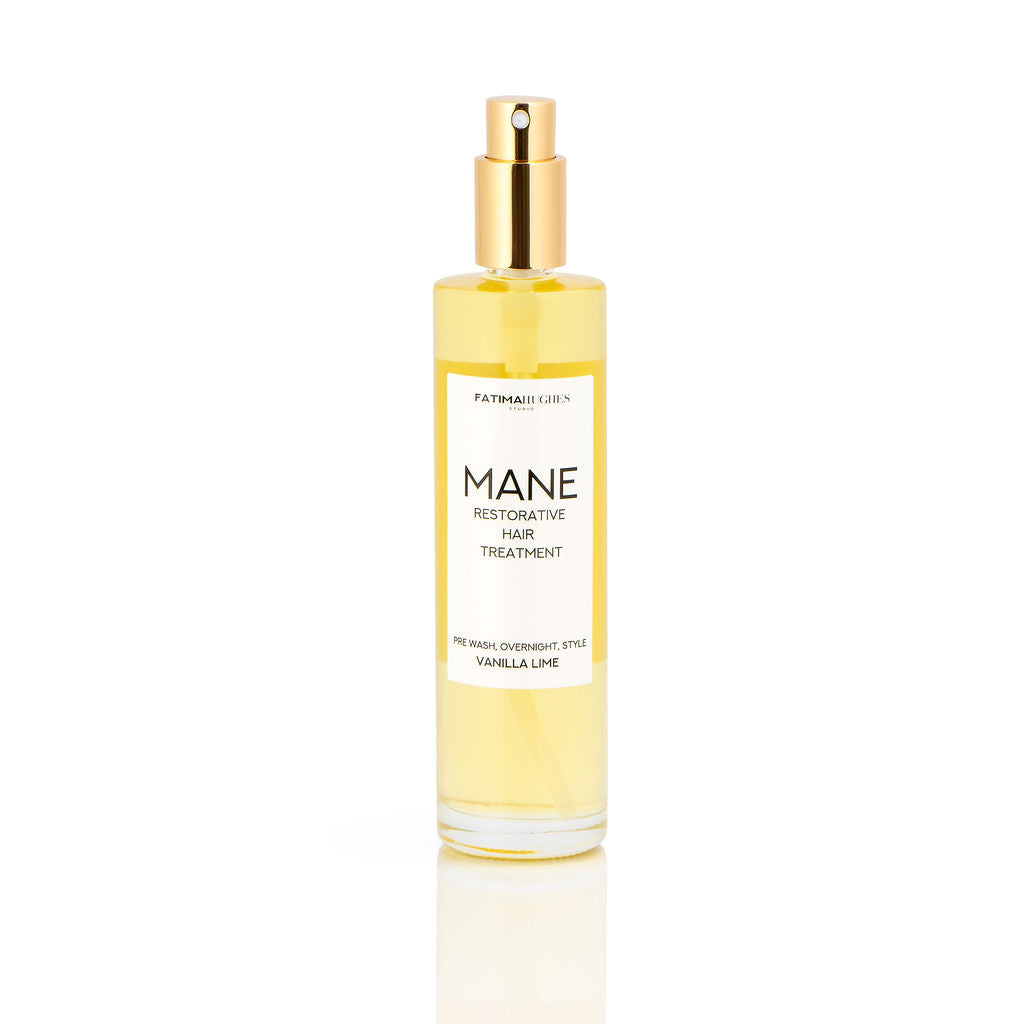Mane Restorative Natural Hair Oil Travel size Pump Bottle with cap off product shot