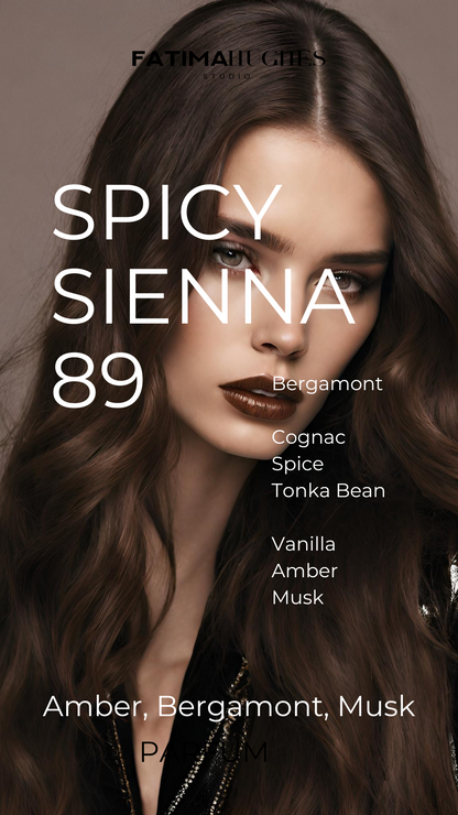 AI model for Spicy Sienna 89, an amber bergamot musk fragrance