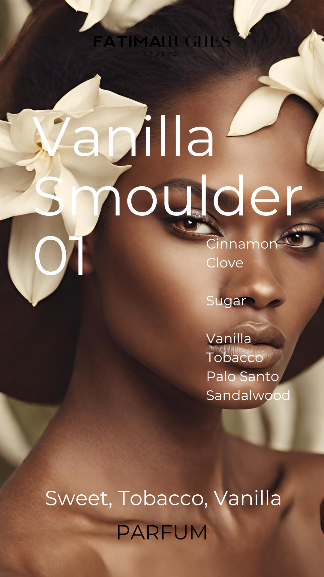 An AI model for Vanilla Smoulder 01, a sweet vanilla tobacco fragrance