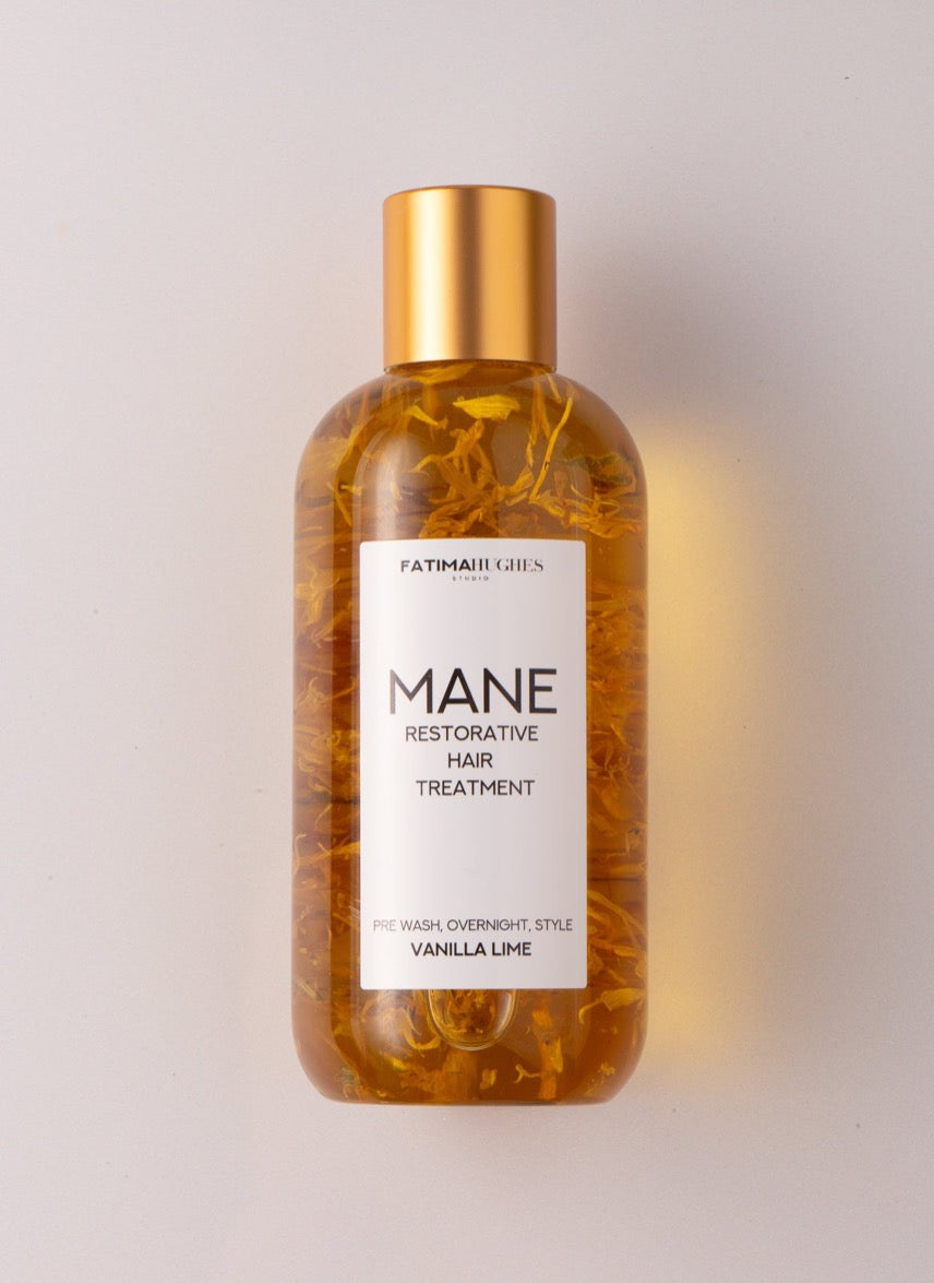 Mane Restorative Natural Hair Treatment Oil Flat lay