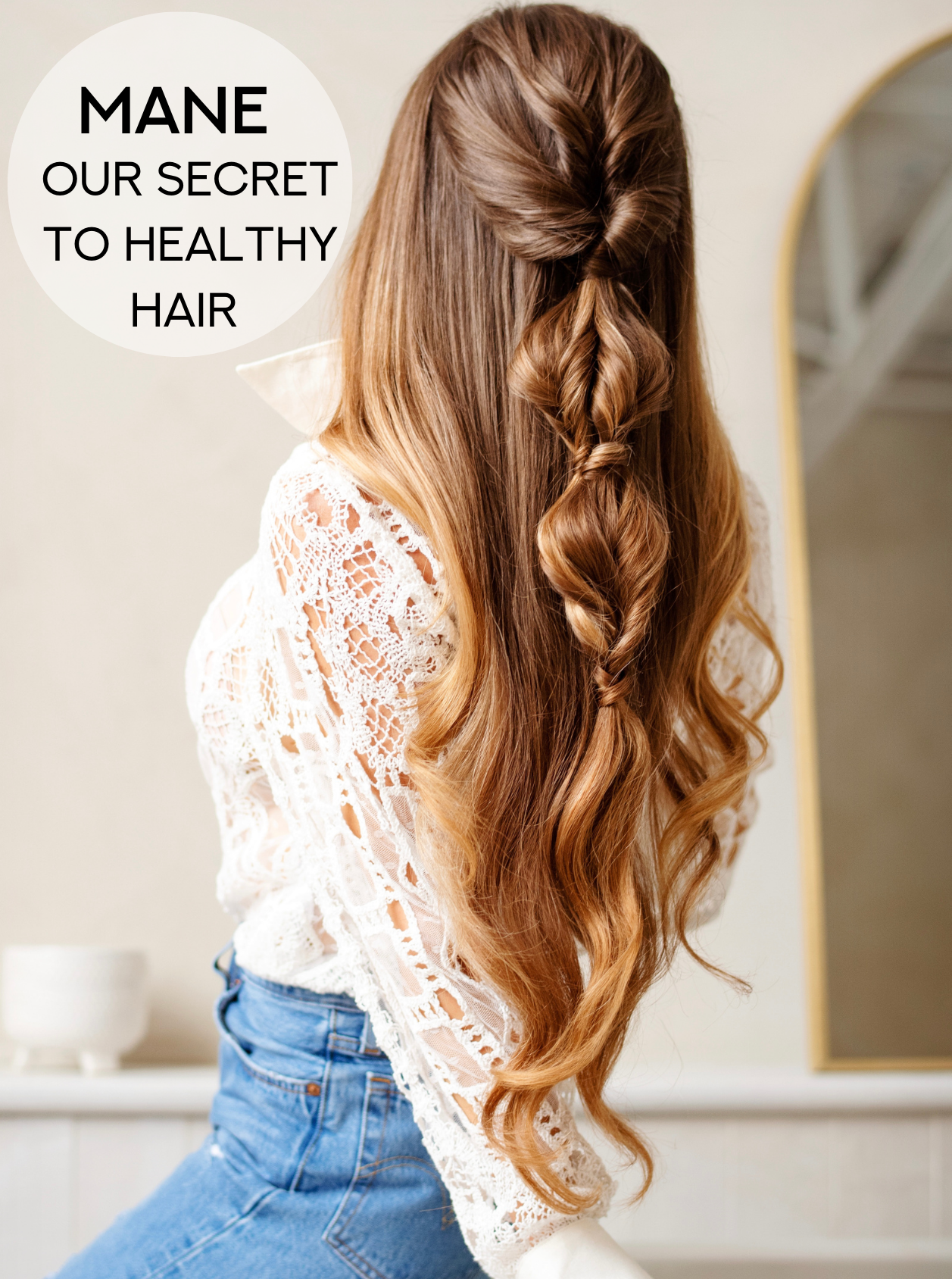 The secret to healthy hair using Mane Restorative Natural Hair Treatment Oil back shot